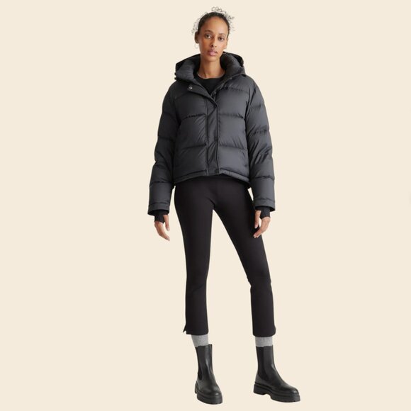 Quince, Responsible Down Cropped Puffer Jacket, Black, Size Small - Picture 4 of 4